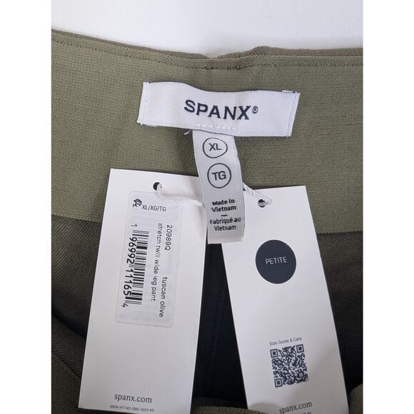 NWT Spanx Stretch Twill Cropped Wide Leg Pant in Tuscan Olive - Picture 7 of 9